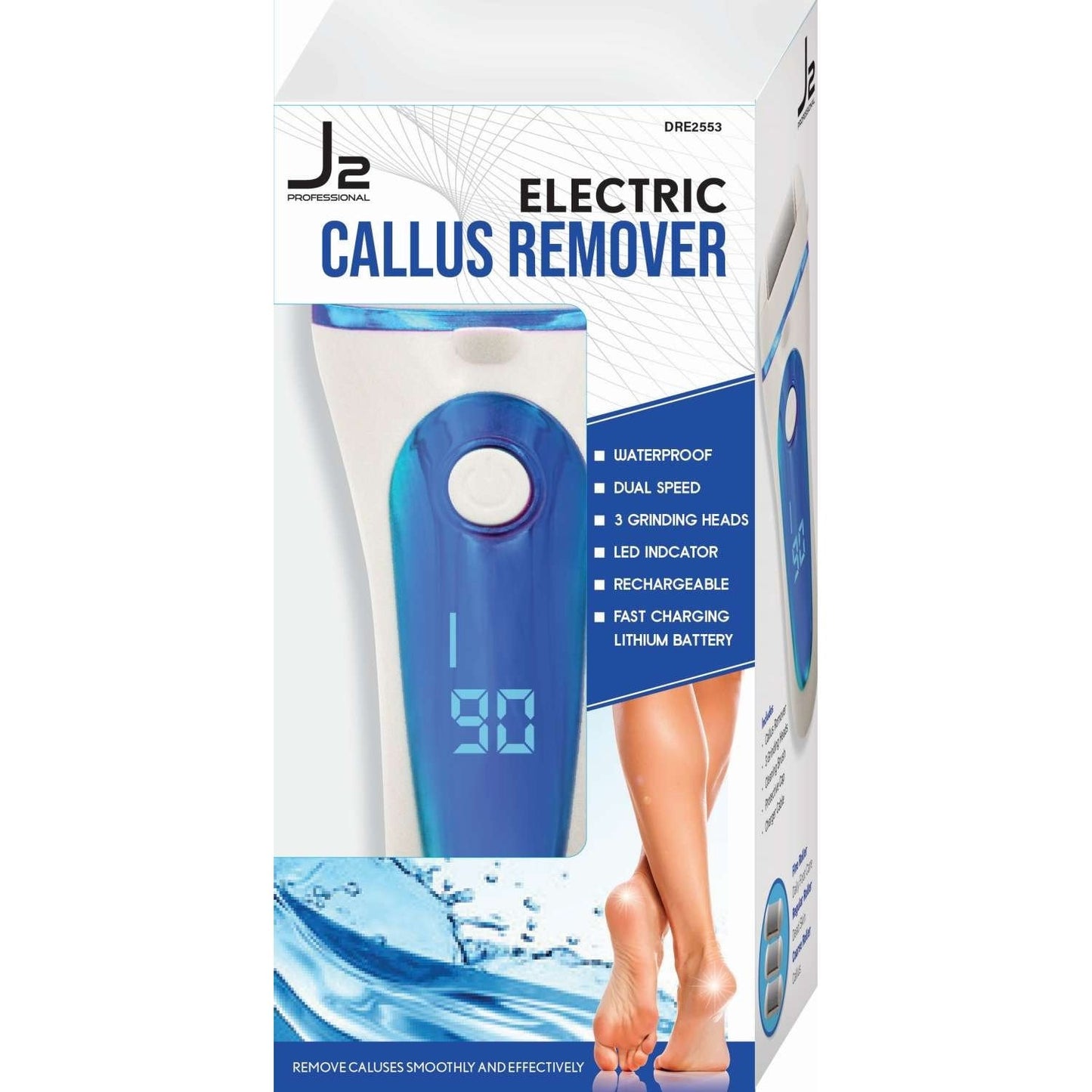 J2 portable electric callus remover for smoothing rough foot skin