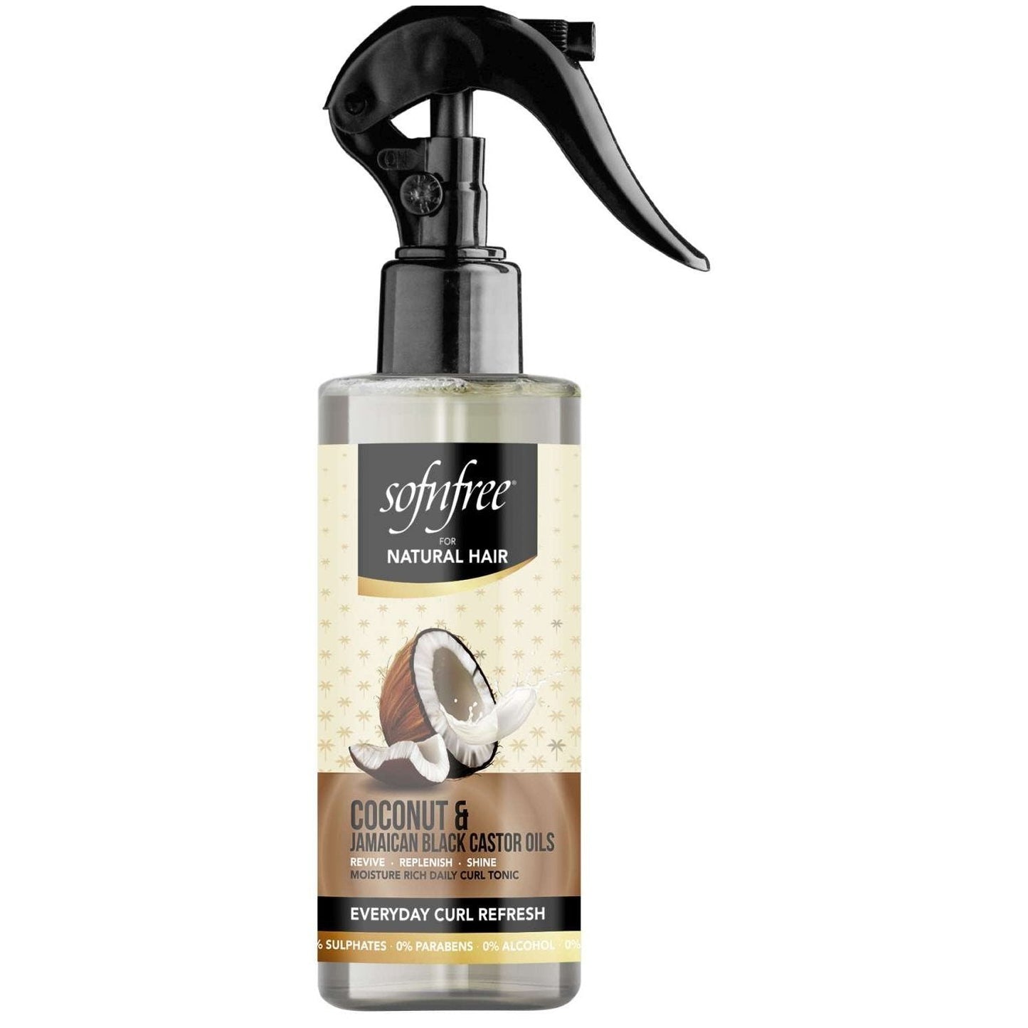 Sofnfree For Natural Hair Every Day Curl Refresh With Coconut Jamaican Black Castor Oils 8 Fl Oz