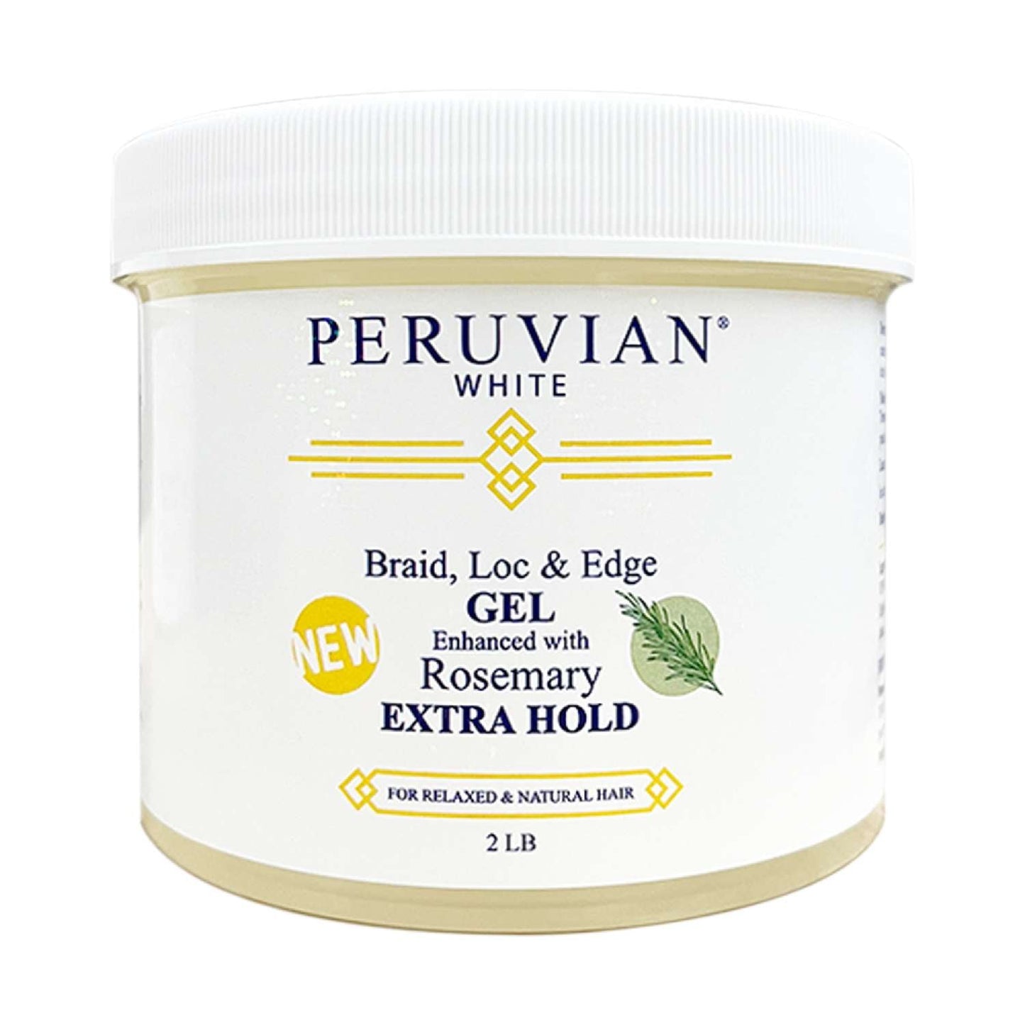 Peruvian White Braid Loc Edge Gel Enhanced With Rosemary Extra Hold 32 Oz