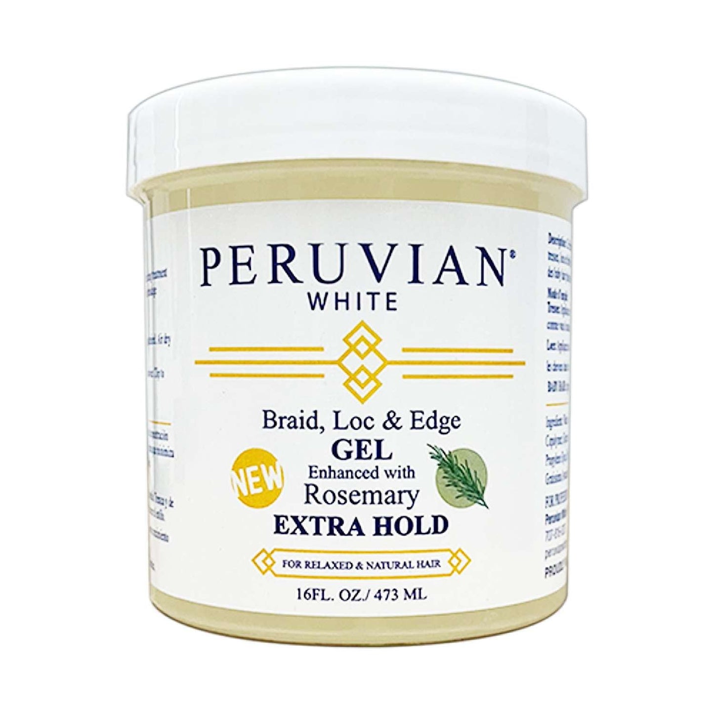 Peruvian White Braid Loc Edge Gel Enhanced W Rosemary 16 Fl Oz