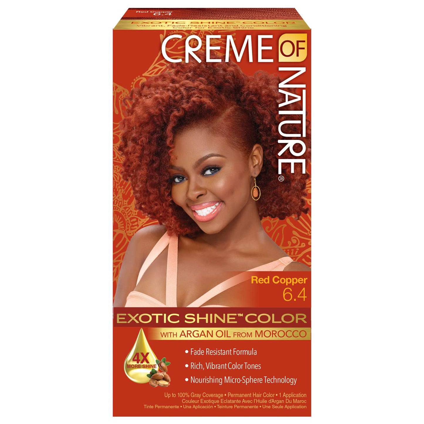 Creme Of Nature Exotic Gel Hair Color 06.4 Red Copper Kit Creme of Nature