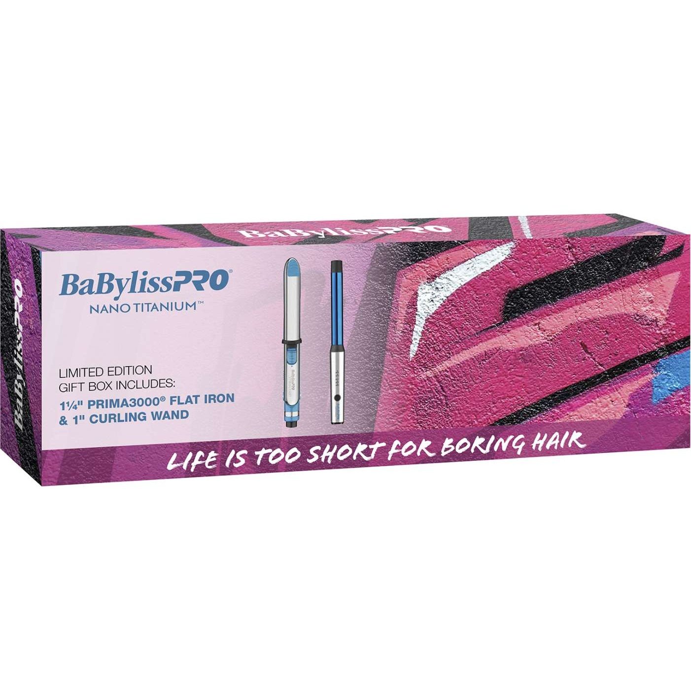 Babyliss Nt Limited Edition Gift Box 1 14 Inch Prima 3000 Flat Iron 1Inch Curling Wand