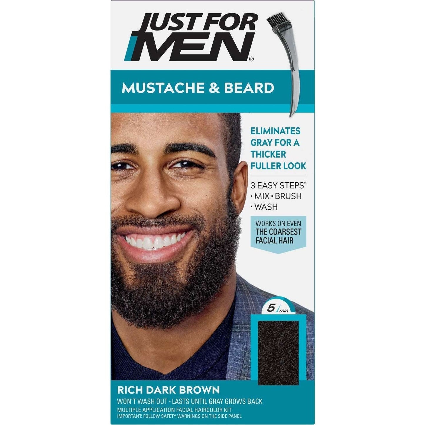Just For Men Moustache Beard 47 Rich Dark Brown