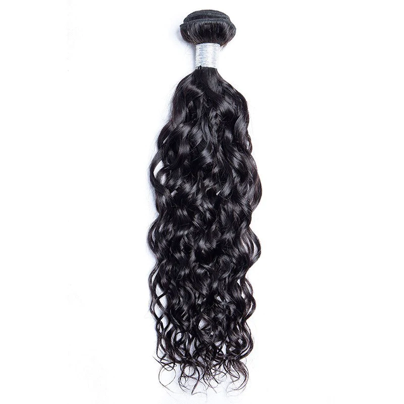 Black wavy hair bundle on a white background