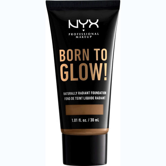 NYX Professional Makeup Born to Glow foundation tube on a white background