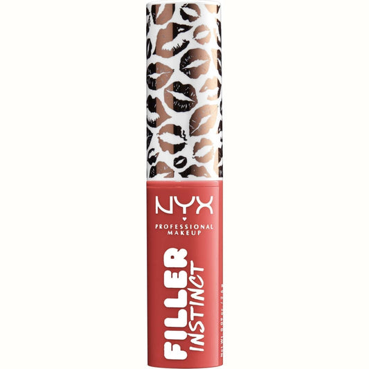 NYX Professional Makeup lip product with leopard print cap on a white background