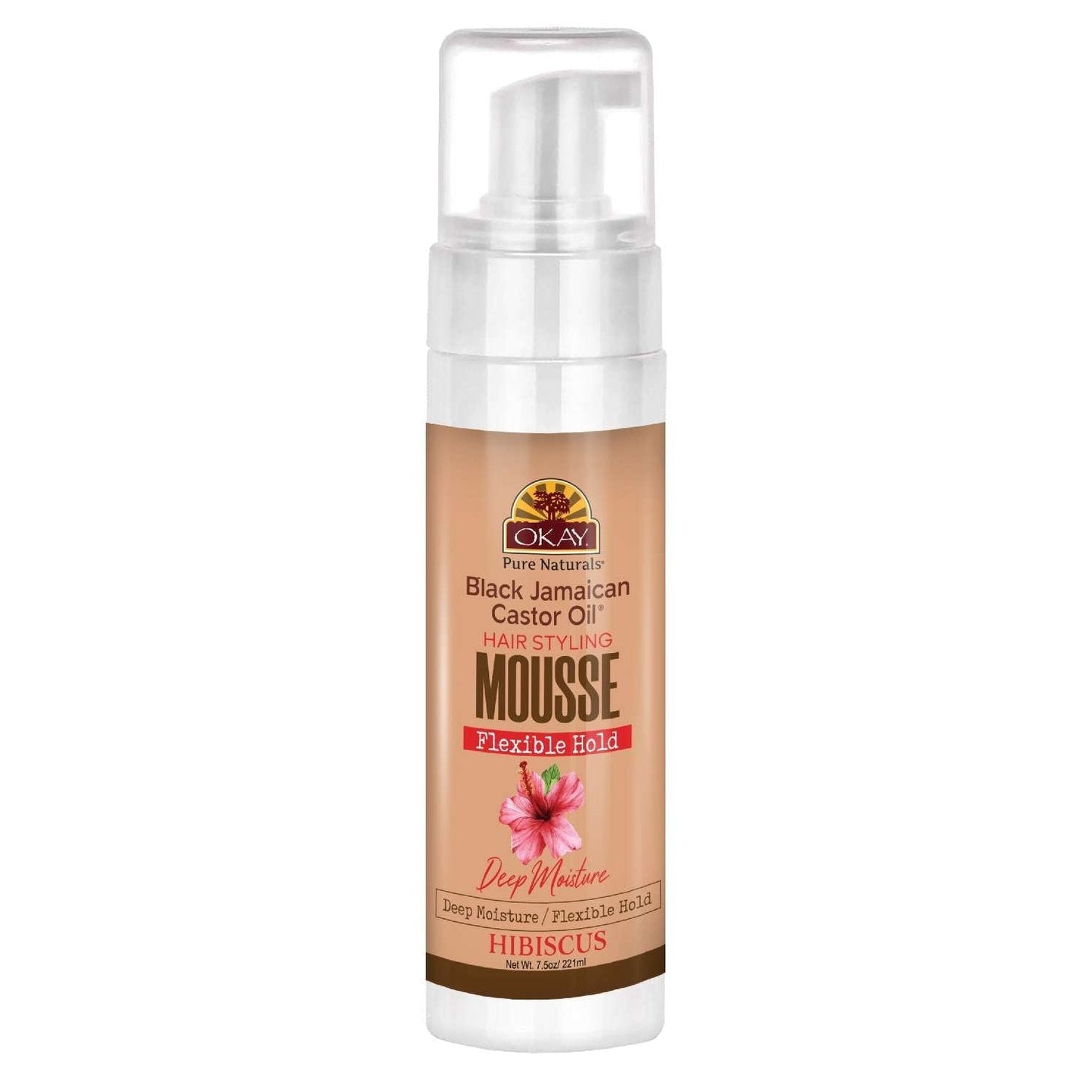 Okay Black Jamaican Castor Oil  Hibiscus Hair Styling Mousse 7.5 Oz