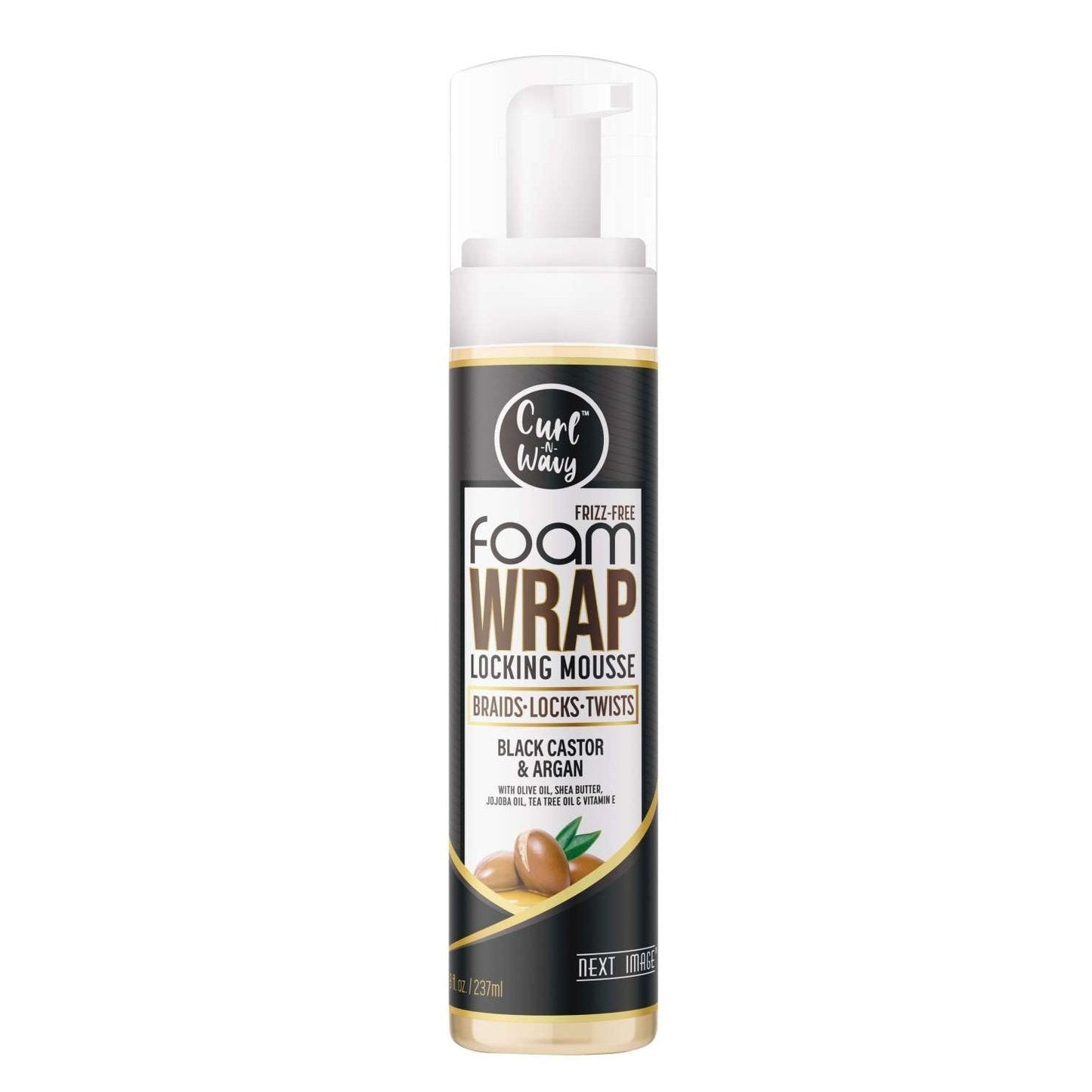 Next Image Foam Wrap Black Castor  Argan 8 Oz