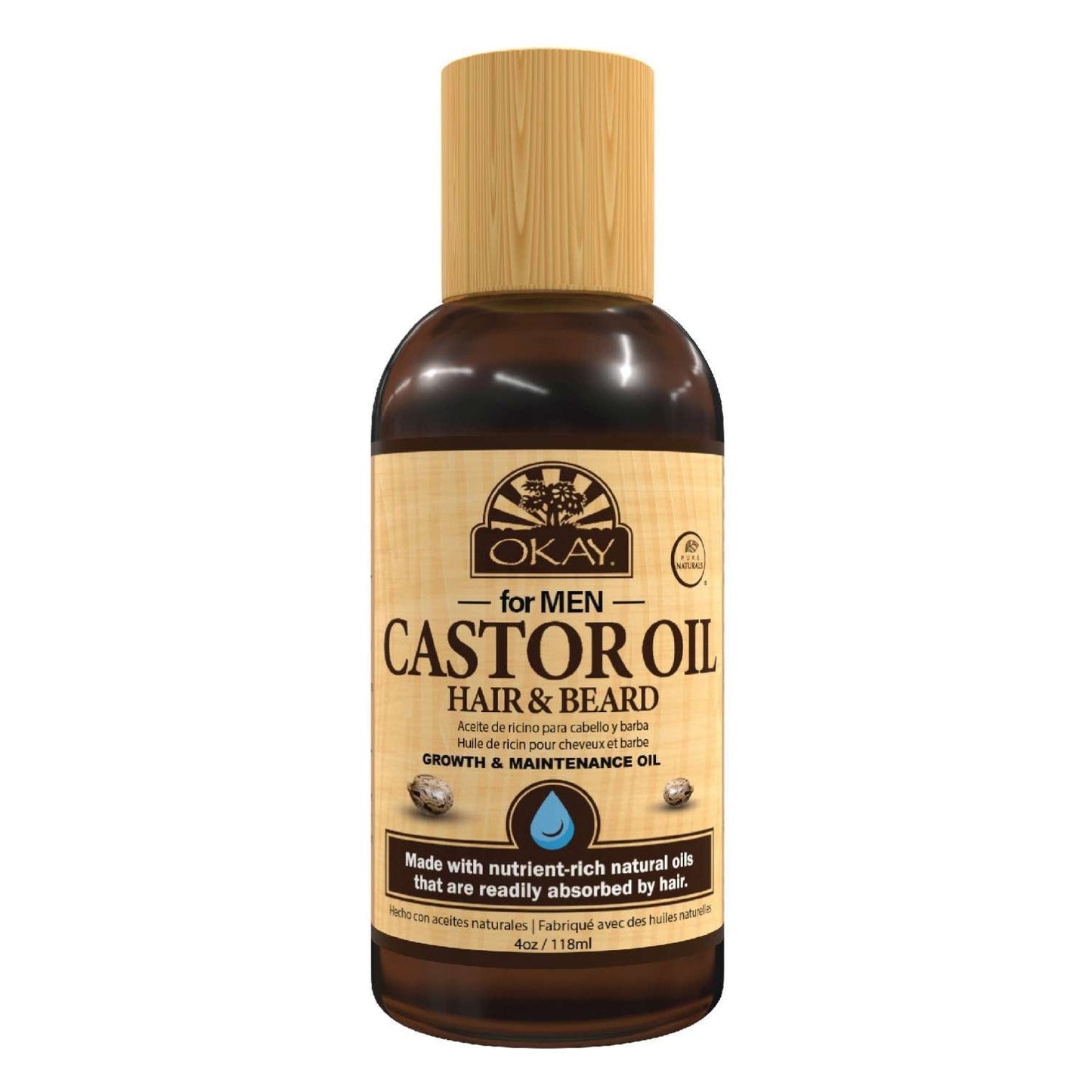 Okay Men Castor Oil Beard And Hair Growth Oil Light Weight